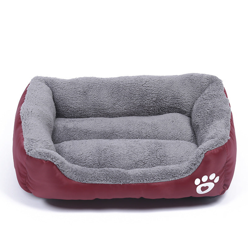 New, soft, and cozy fleece pet bed. Waterproof bottom. Suitable for small, medium & large pets. Keeps pets warm.