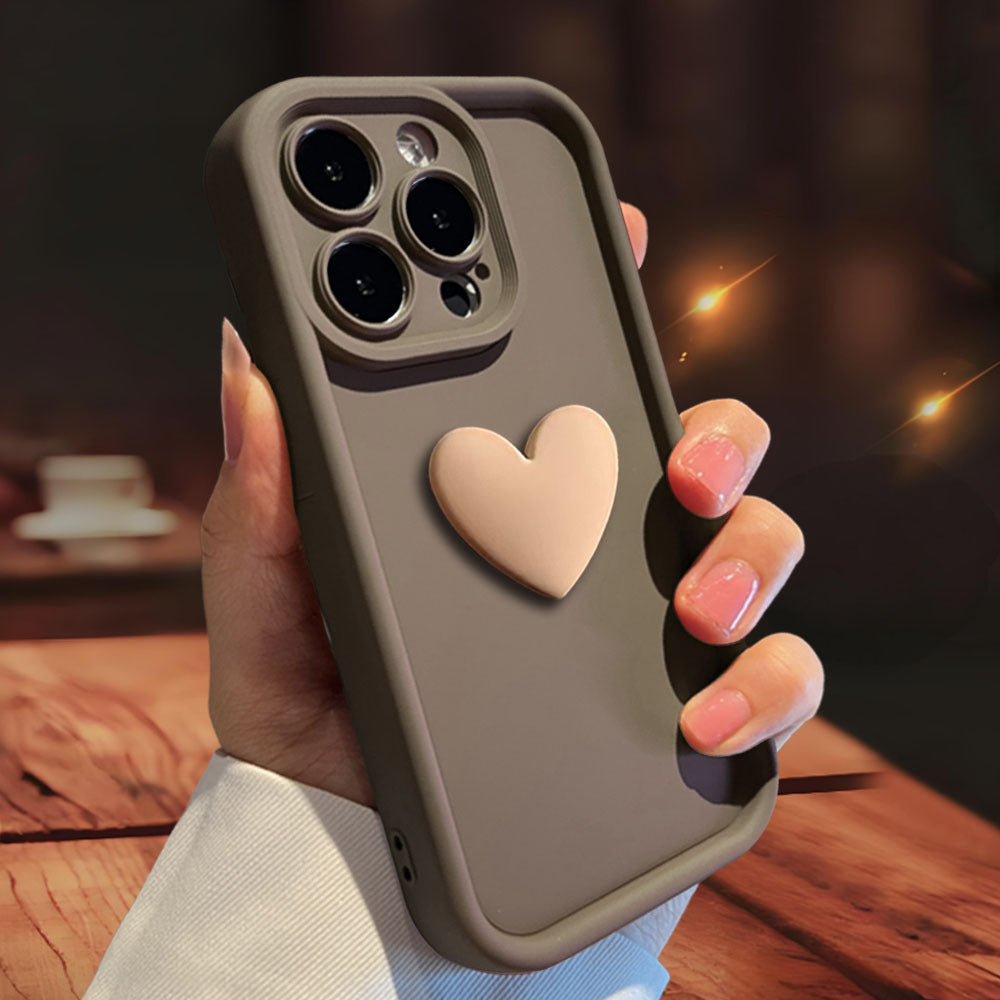 3D Love Suitable for Apple 15 Phone Protective Case Skin friendly Matte iPhone 14 ProMax Lens All Inclusive 16