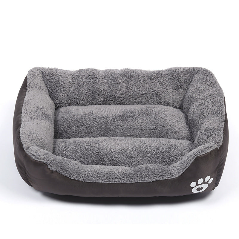 New, soft, and cozy fleece pet bed. Waterproof bottom. Suitable for small, medium & large pets. Keeps pets warm.